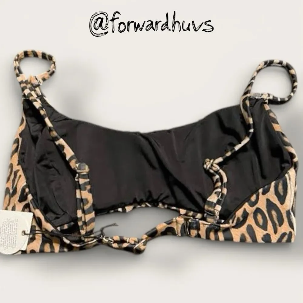 Swiminista Play Top Leopard Print Adjustable Bikini Top M